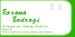 roxana bodrogi business card